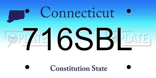 716SBL Connecticut License Plate