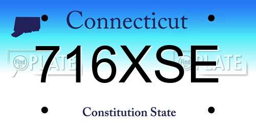 716XSE Connecticut License Plate