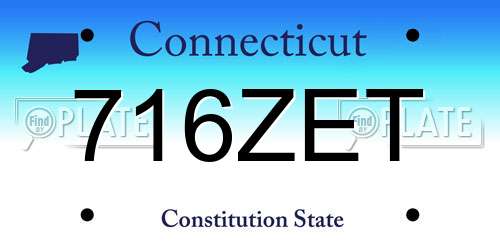 716ZET Connecticut License Plate