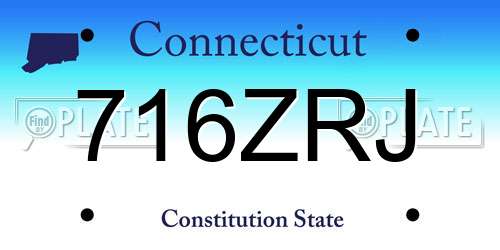 716ZRJ Connecticut License Plate