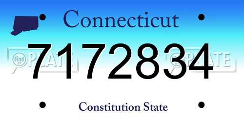 7172834 Connecticut License Plate