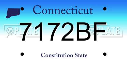 7172BF Connecticut License Plate