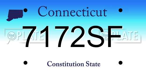 7172SF Connecticut License Plate