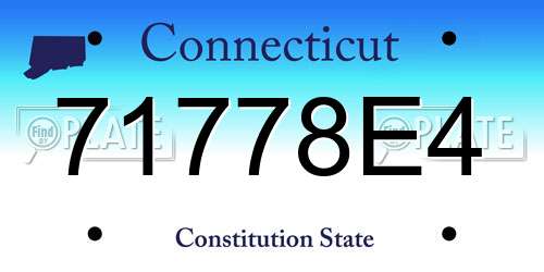 71778E4 Connecticut License Plate
