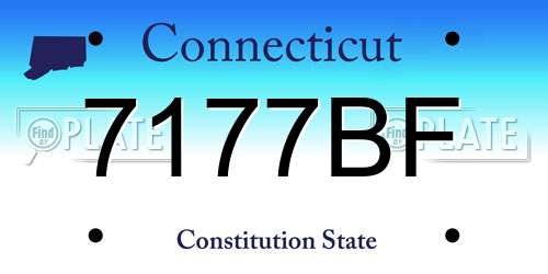 7177BF Connecticut License Plate