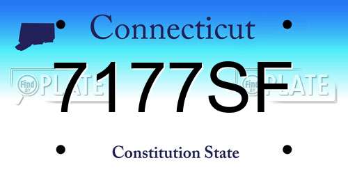 7177SF Connecticut License Plate