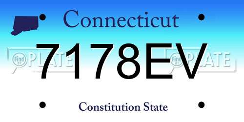 7178EV Connecticut License Plate