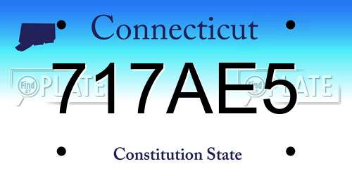 717AE5 Connecticut License Plate