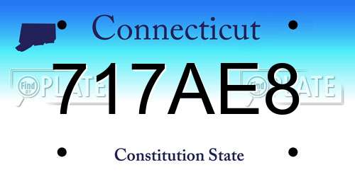 717AE8 Connecticut License Plate