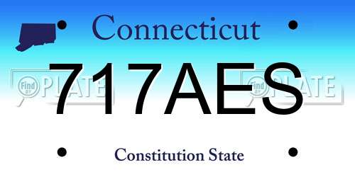 717AES Connecticut License Plate