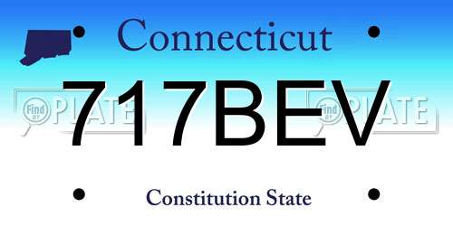 717BEV Connecticut License Plate