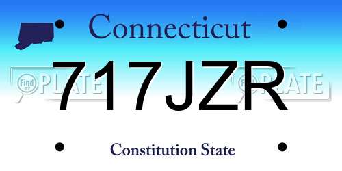 717JZR Connecticut License Plate