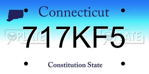 717KF5 Connecticut License Plate
