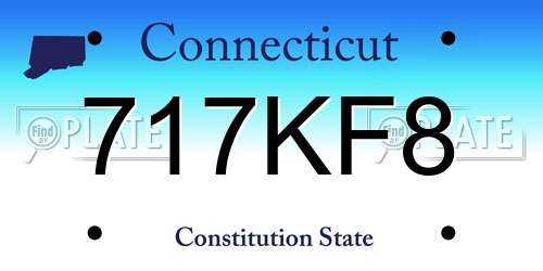 717KF8 Connecticut License Plate