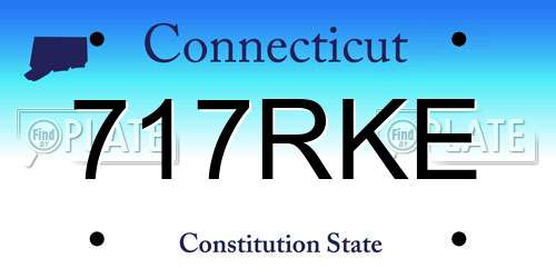 717RKE Connecticut License Plate