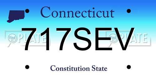 717SEV Connecticut License Plate