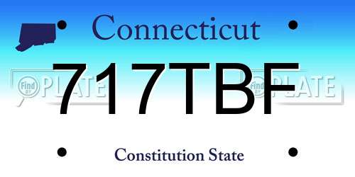 717TBF Connecticut License Plate
