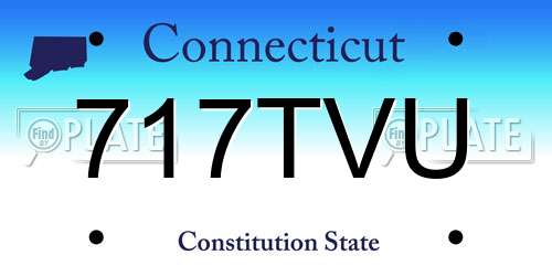 717TVU Connecticut License Plate