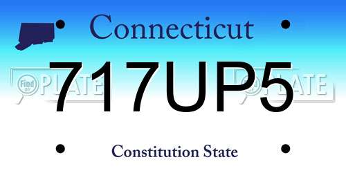 717UP5 Connecticut License Plate