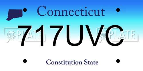717UVC Connecticut License Plate