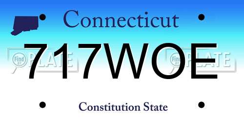 717WOE Connecticut License Plate