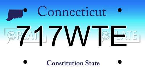 717WTE Connecticut License Plate