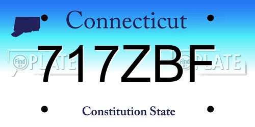 717ZBF Connecticut License Plate