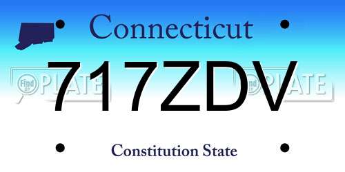 717ZDV Connecticut License Plate