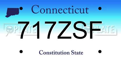 717ZSF Connecticut License Plate