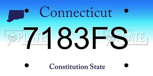 7183FS Connecticut License Plate