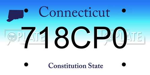 718CP0 Connecticut License Plate