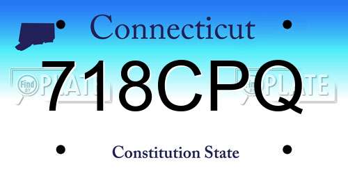 718CPQ Connecticut License Plate