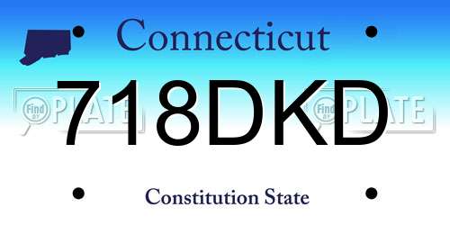 718DKD Connecticut License Plate