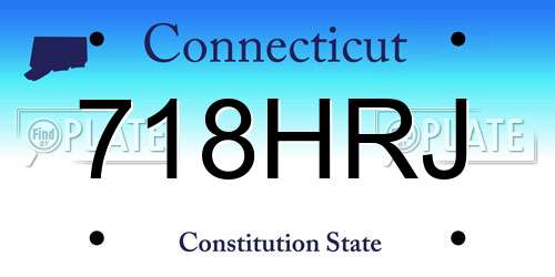 718HRJ Connecticut License Plate