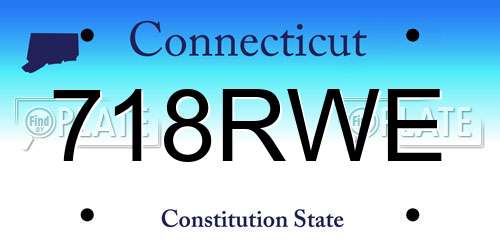 718RWE Connecticut License Plate