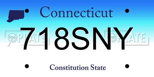 718SNY Connecticut License Plate