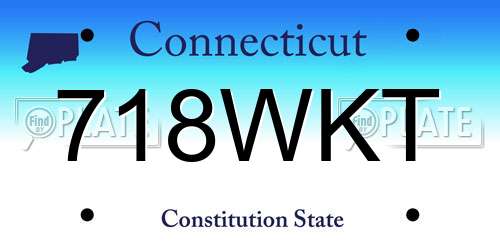 718WKT Connecticut License Plate