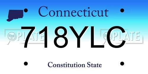 718YLC Connecticut License Plate