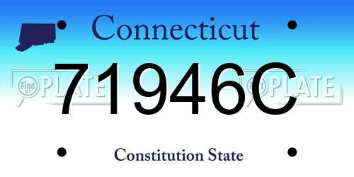 71946C Connecticut License Plate