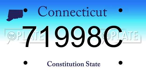 71998C Connecticut License Plate