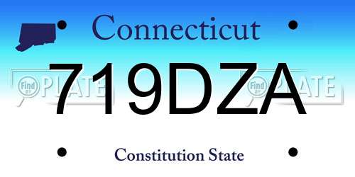 719DZA Connecticut License Plate