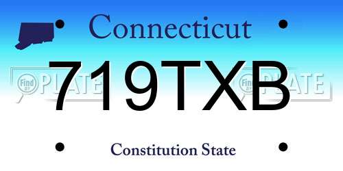 719TXB Connecticut License Plate