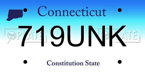 719UNK Connecticut License Plate