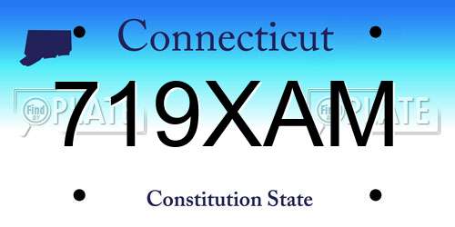 719XAM Connecticut License Plate