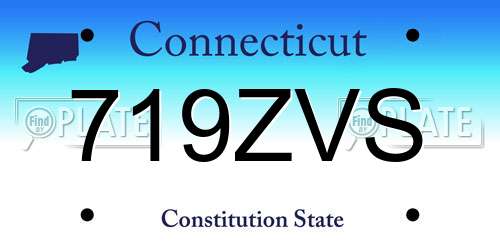 719ZVS Connecticut License Plate