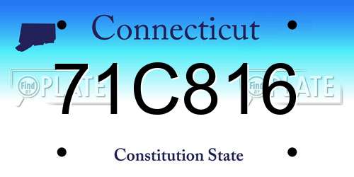 71C816 Connecticut License Plate