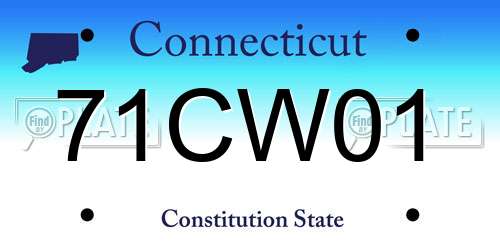 71CW01 Connecticut License Plate