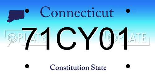71CY01 Connecticut License Plate