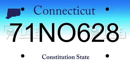 71NO628 Connecticut License Plate