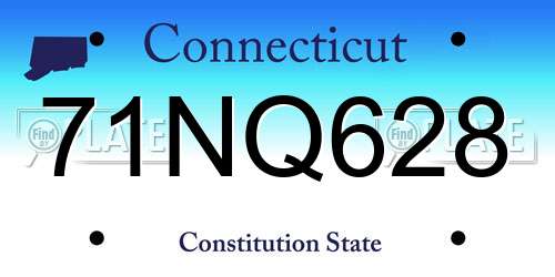 71NQ628 Connecticut License Plate